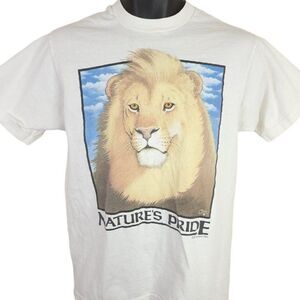 Lion T Shirt Vintage 90s Natures Pride King Of The Jungle Made In USA Medium